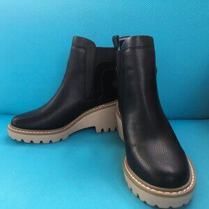 Nicole Miller Black Pocas Wedge Chelsea Boots